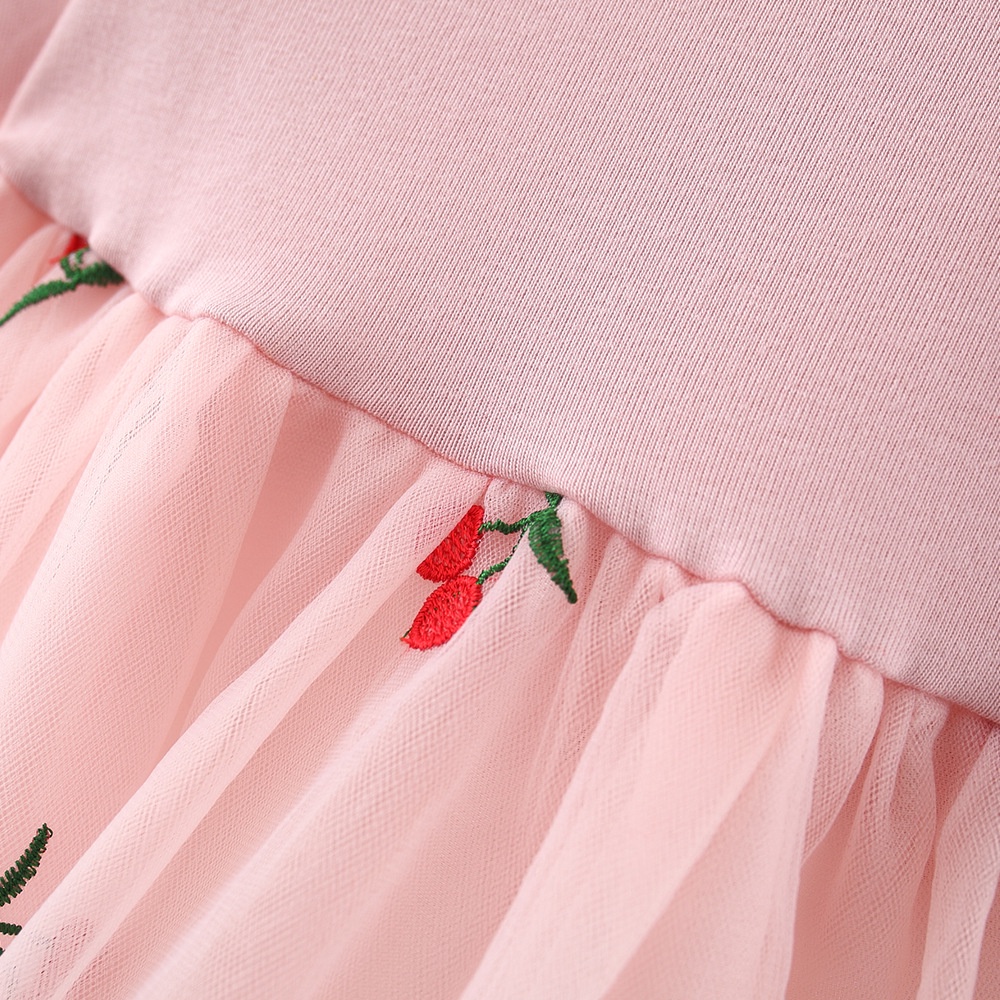Đầm Công Chúa Chất Liệu Cotton Mềm Mại Tay Dài Thêu Họa Tiết Dễ Thương Thoải Mái Cho Bé Gái