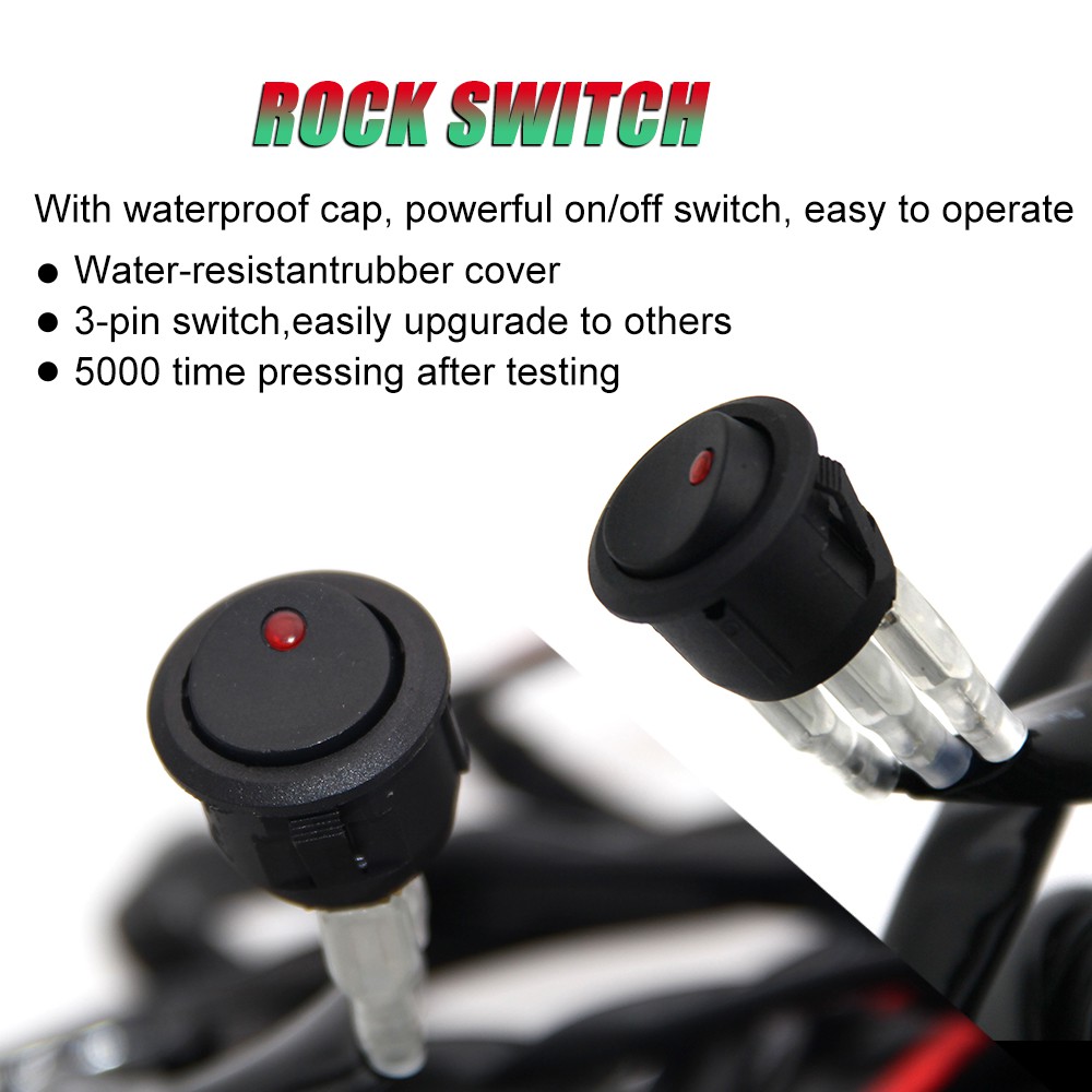 Dây cáp rơ le đèn LED 3m cho Uaz Atv Off Road 4x4 22 32 42 50 52 Inch