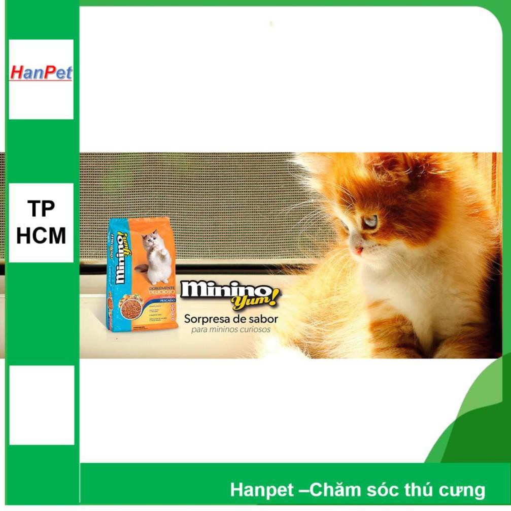 Hanpet.GV- MININO (Vị hải sản &amp; cá ngừ) gói 13,kg và 1,5kg Thức ăn cho mèo, dùng cho mèo mọi lứa tuổi (hạt mèo khô)