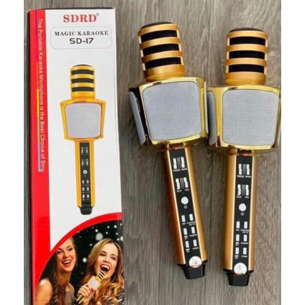 MIC KARAOKE SD-17 BLUETOOTH. Micro bluetooth mic hát karaoke SD chính hãng