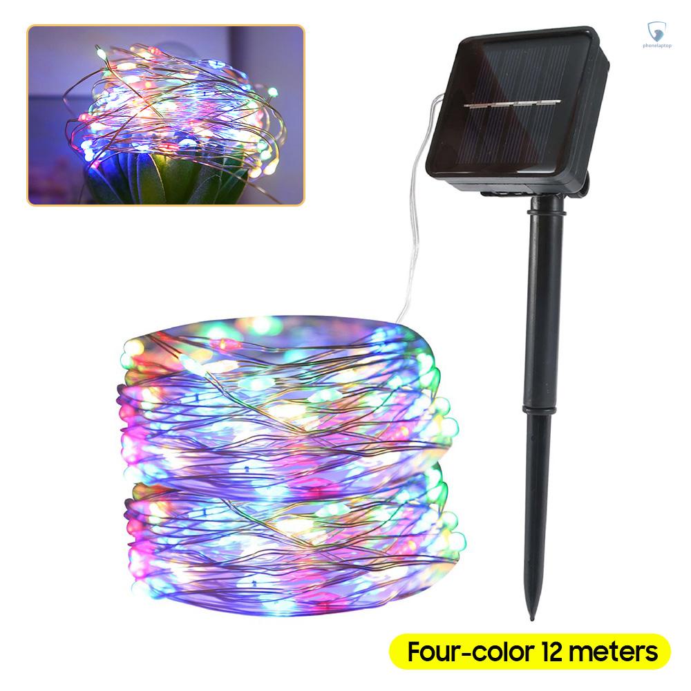 Dây Đèn LED 7/12M Sử Dụng Năng Lượng Mặt Trời Nhiều Màu Sắc Dùng Trang Trí Nhà Cửa