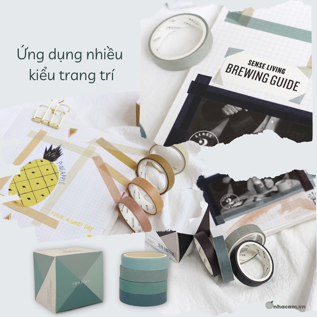 Washi Tape Twilight Box 4 Cuộn Nhà Cam