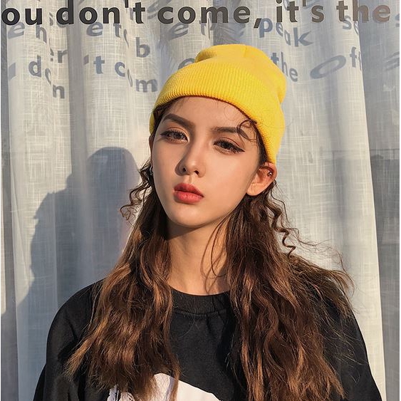 Mũ len trùm đầu giữ ấm phong cách Hàn Quốc cho nữ