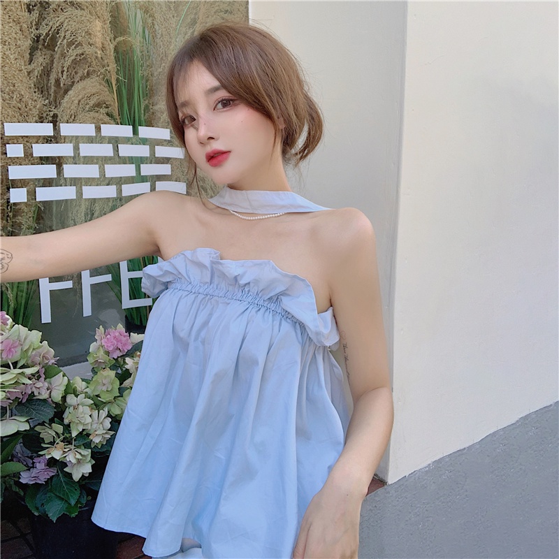 Áo Sát Nách Phối Bèo Thiết Kế Trễ Vai Hợp Thời Trang | BigBuy360 - bigbuy360.vn