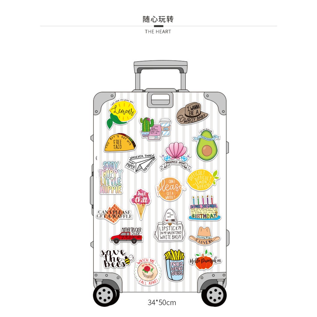 Set 50 Decal Dán Quotes Độc Đáo Size Lớn MÃ ST2102