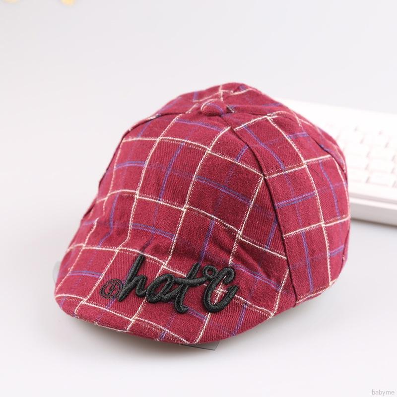 Nón beret họa tiết caro thời trang cho bé
