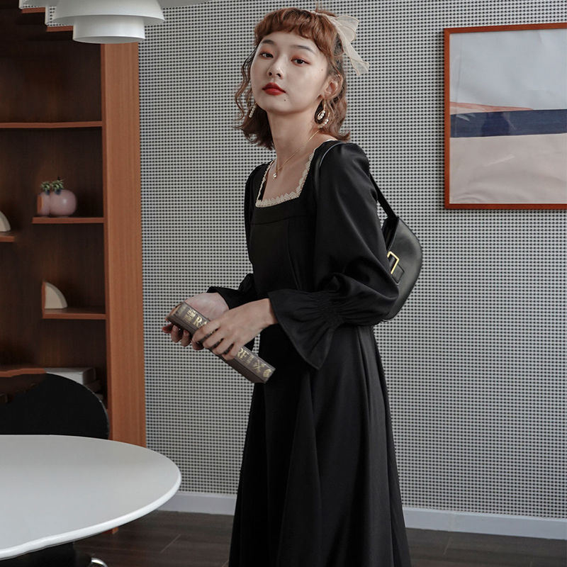 Đầm Đen Chiết Eo Phong Cách Retro Pháp | BigBuy360 - bigbuy360.vn