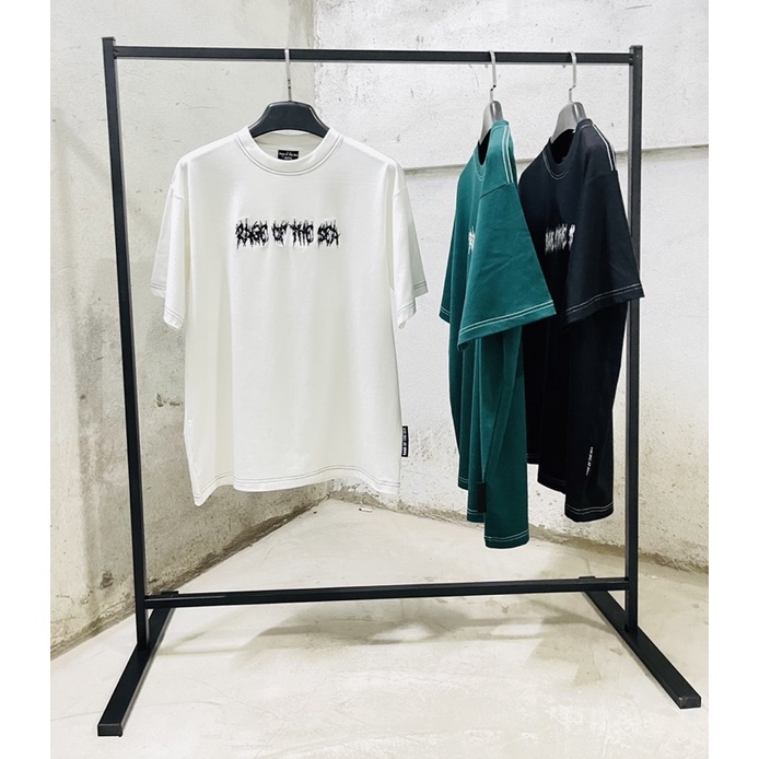 ÁO THUN UNISEX HOẠ TIẾT THÊU RAGE OF THE SEA- BARBEDWIRE