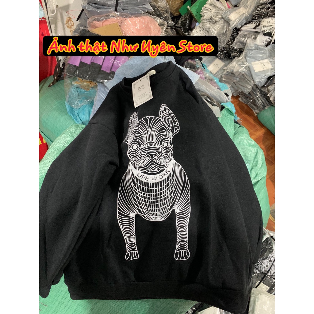 Áo nỉ chó in 5D HAI MẶT Hàng may kỹ in sắc nét chuẩn đẹp(ÁO SWEATER UNISEX Freesize, Áo Nỉ Thụng Tay Phồng) | BigBuy360 - bigbuy360.vn