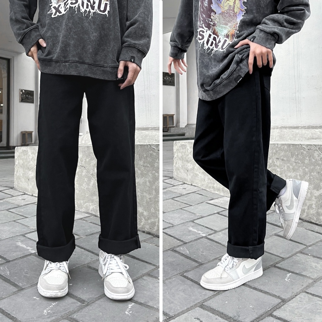 Quần Jeans Baggy Suông Đen Nam XESINU