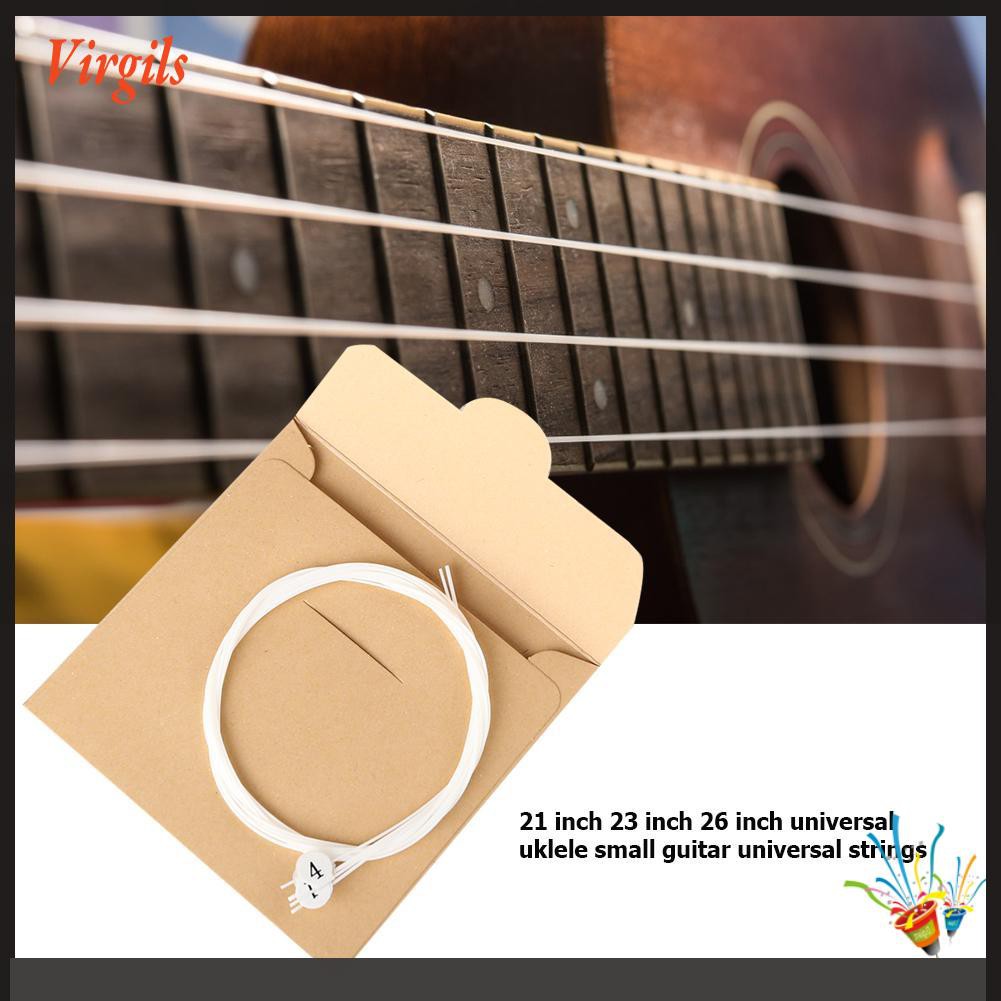 Set 4 Dây Đàn Ukulele 21 23 26 Inch Màu Trắng