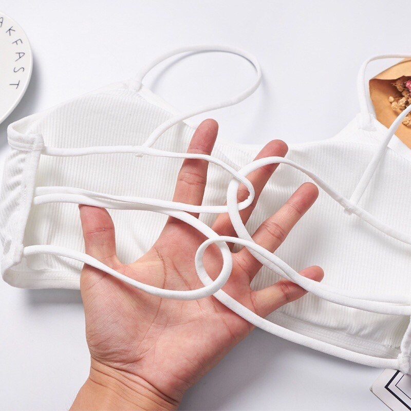 Áo Lót Nữ 2 Dây Hở Lưng Đan dây Không Gọng Nâng Ngực Gợi Cảm Co Giãn Tốt Hieu Store24h - 266