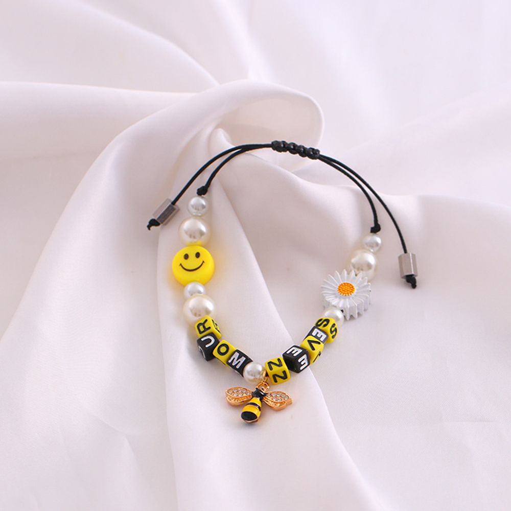 LOMBARD Vòng tay Vòng cổ thiết kế hình hoa cúc mặt cười phong cách hip hop Hàn Quốc cá tính thời trang cho nam và nữ