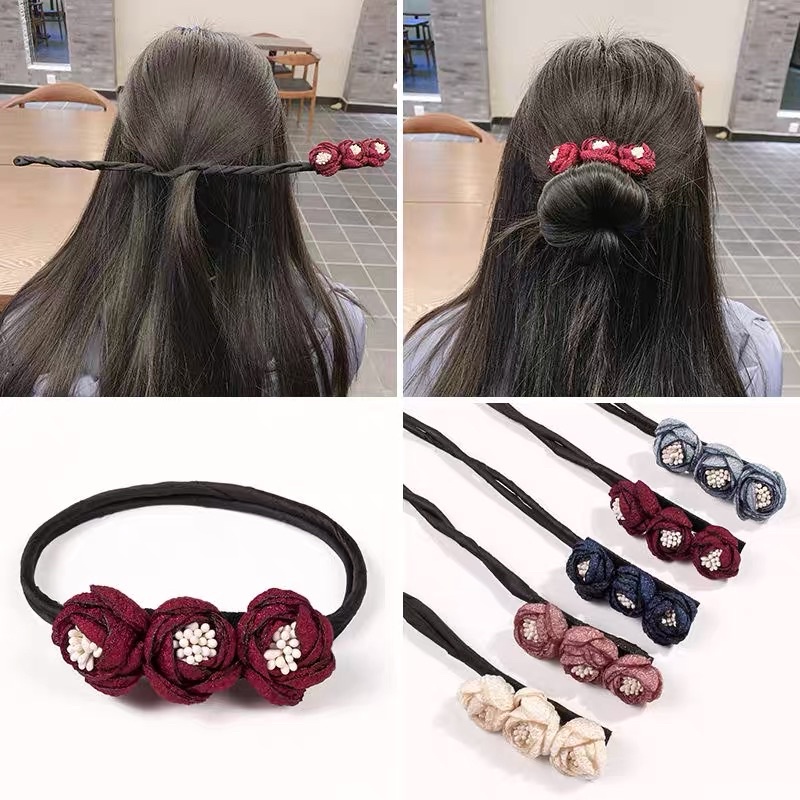 thanh cuốn tóc búi tóc hoa nữ