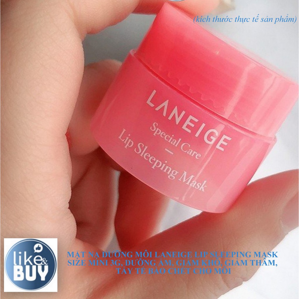 Mặt nạ dưỡng môi Laneige Lip Sleeping Mask size mini 3g hàng Hàn Quốc. Dưỡng ẩm, giảm khô, giảm thâm môi tẩy tế bào chết