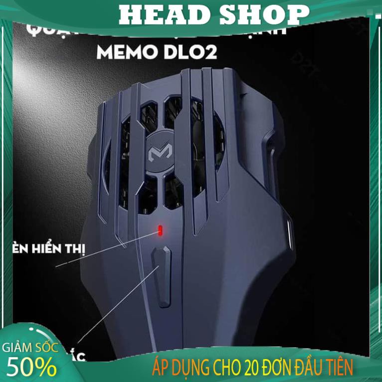 Quạt tản nhiệt gaming sò lạnh siêu mát Memo DL02 cho điện thoại có nút bật tặng kèm dây sạc Type c Lightning HEAD SHOP