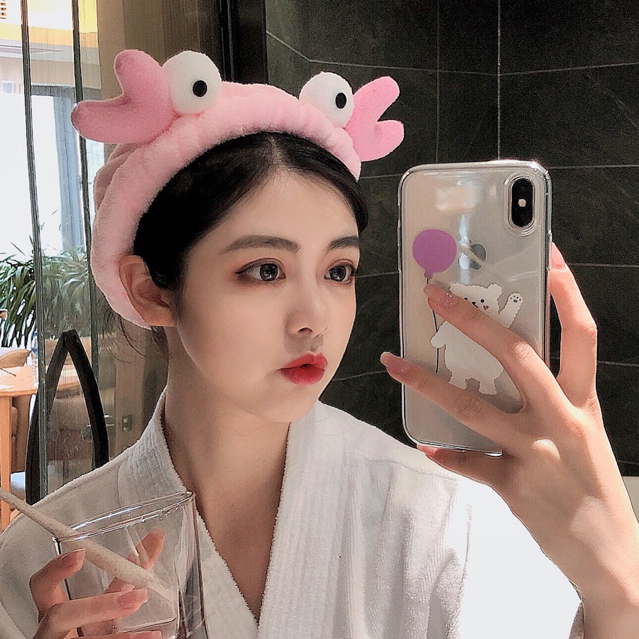 Băng đô rửa mặt co giãn chống trượt thiết kế họa tiết sừng tuần lộc Giáng Sinh cho nữ