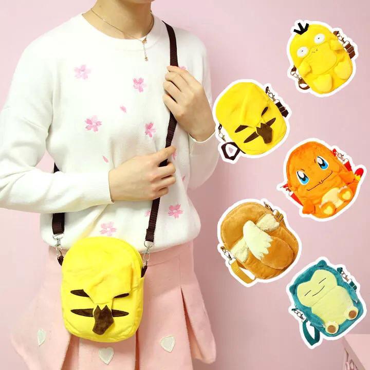 ⭐Móc Khóa Hình Động Vật Dễ Thương⭐Ba Lô Đeo Vai Cỡ Nhỏ In Hoạt Hình Pokemon Pikachu Rồng Lửa Rồng Lửa Nhỏ Dễ Thương