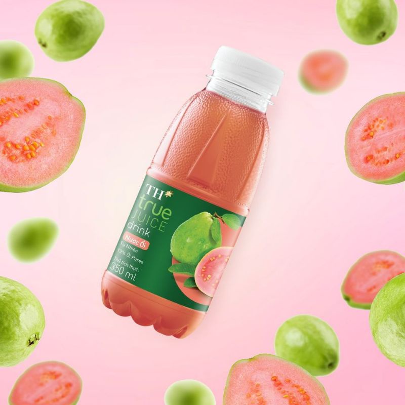 Lốc 6 chai nước ép ổi TH true JUICE 350ml × 6 chai