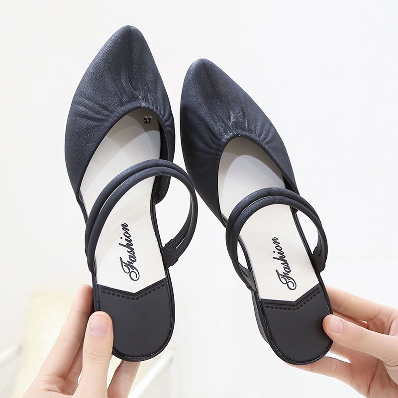 Giày Sandal Gót Dày Vừa Chống Trượt Miệng Nông Thời Trang Cho Phụ Nữ Trung Niên