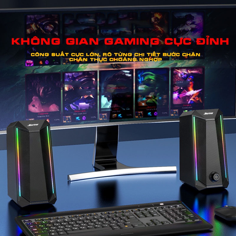 Loa máy tính Ggear SP301 loa vi tính mini để bàn gaming led siêu bass công suất lớn cho laptop pc điện thoại smartphone