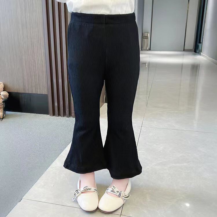 Quần Dài Ống Loe Dáng Rộng Thoải Mái Phong Cách Hàn Quốc Thời Trang Xuân Thu Cho Bé Gái