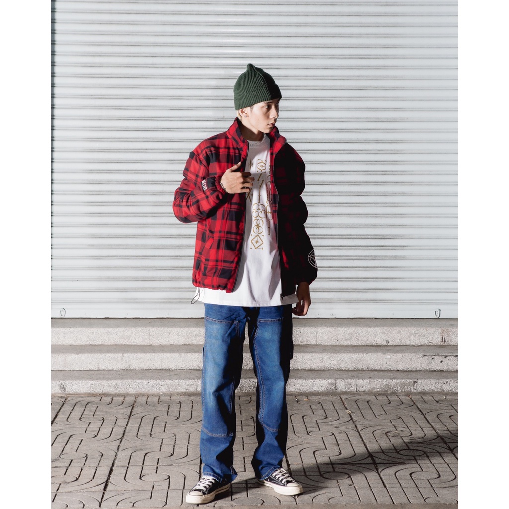 ZIP UP FLANNEL JACKET/RED