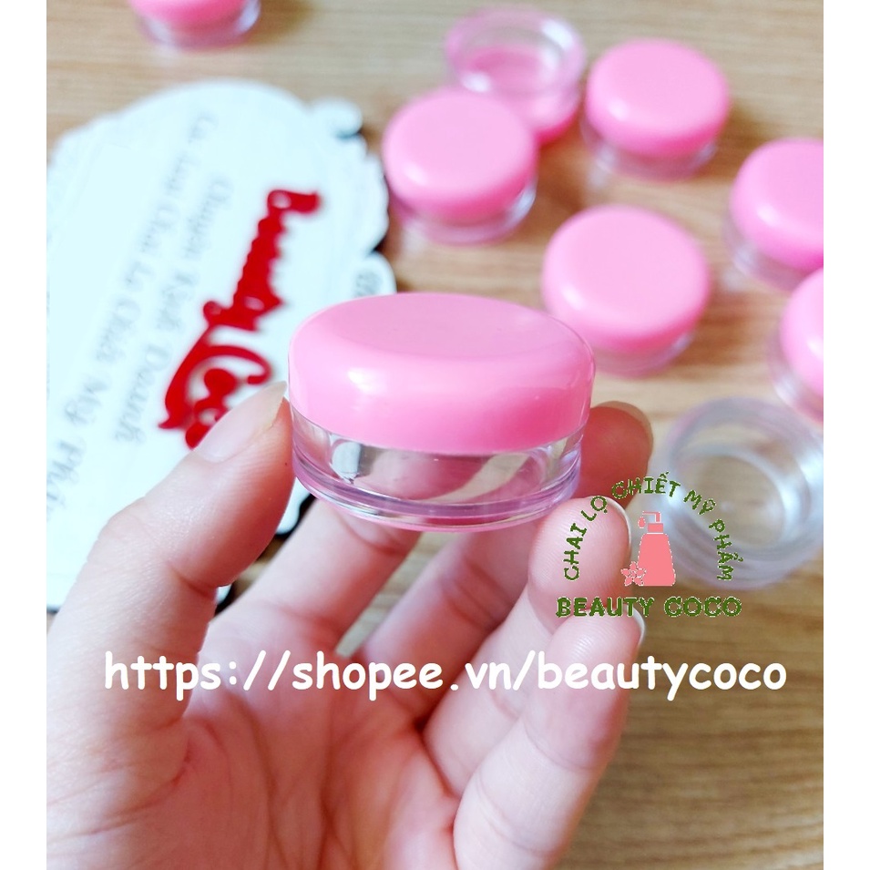 Hũ nhựa chiết mỹ phẩm 10g (lọ 10ml) nắp hồng đựng mỹ phẩm du lịch kem son dưỡng
