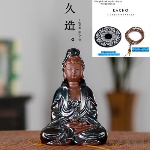 Tượng Phật để taplo ô tô bằng Gốm cao cấp - Tượng Phật Adida ,Quan Âm để taplo ô tô , trưng bày xe hơi