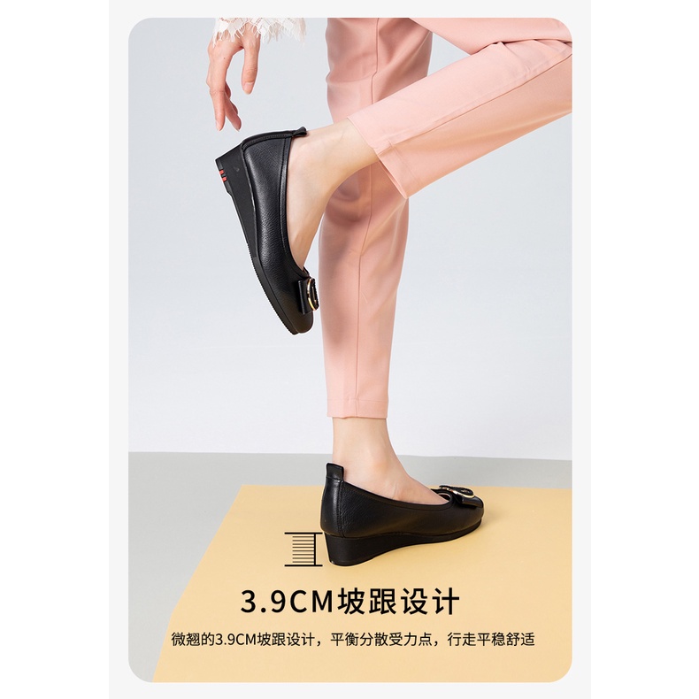 Giày đế xuồng dusto nữ thời trang công sở cơ bản cao cấp giá rẻ da mềm chắc chắn êm chân gót cao 4.5p maù đen