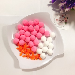 Pom pom trắng hồng [100 quả]