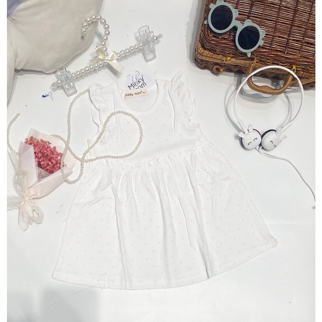 Váy COTTON HÀN MINKYMOM In Hình Toàn Thân Họa Tiết Hoa Dễ Thương Cho Bé VAY02