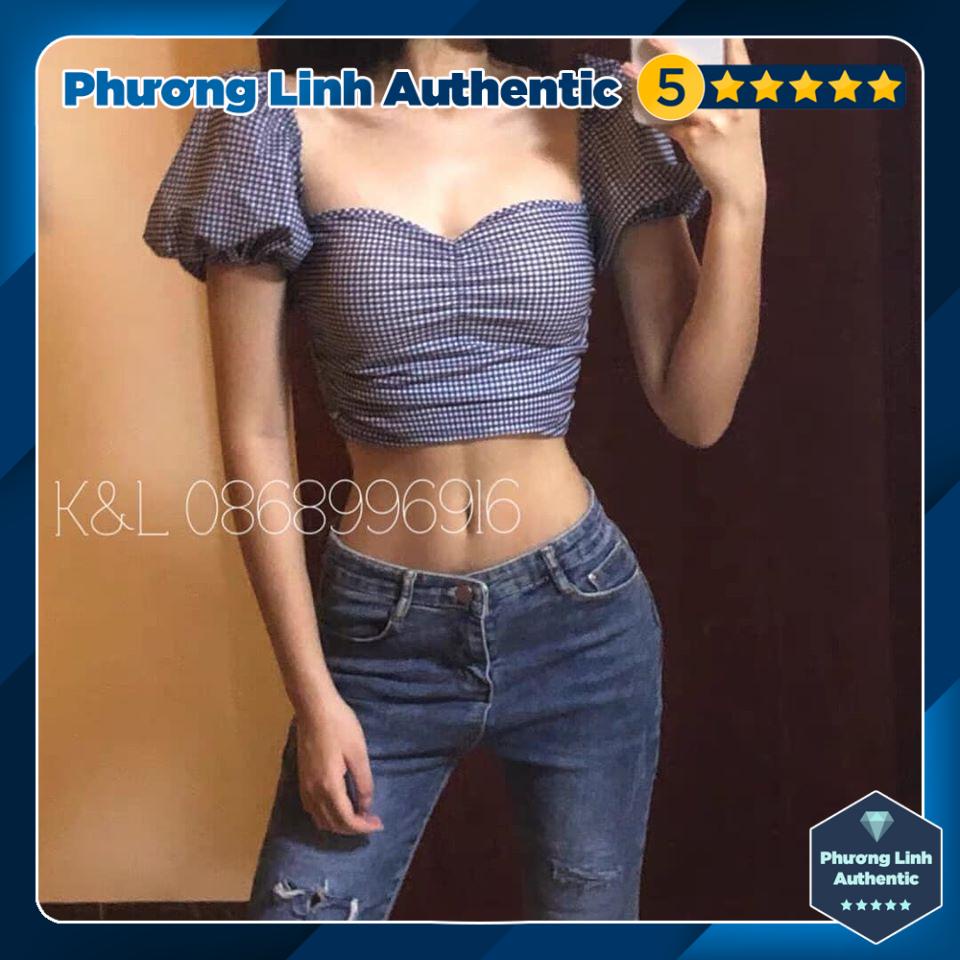 Áo crop top kẻ Zara Auth new tag có sẵn 0219/309 0219309