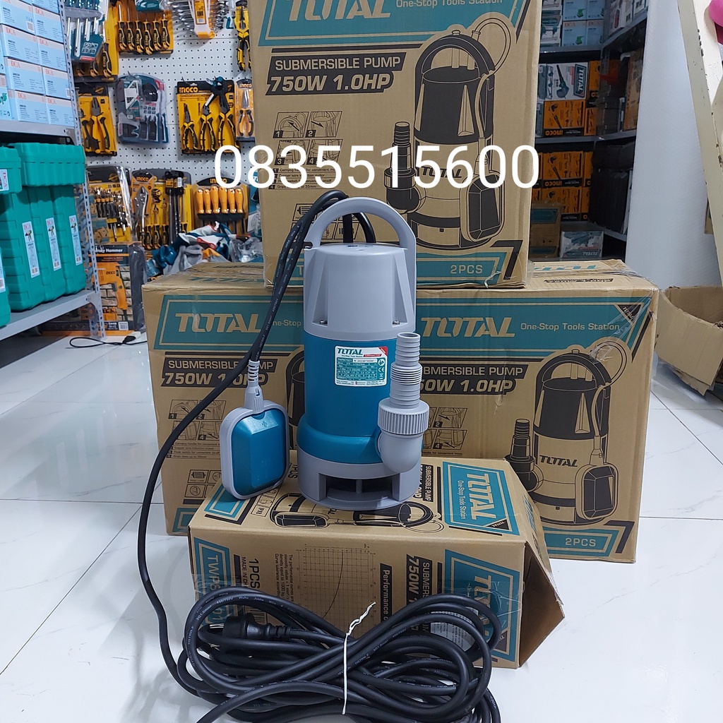 MÁY BƠM CHÌM NƯỚC THẢI CAO CẤP TOTAL TWP87501  BƠM TÕM VỎ NHỰA