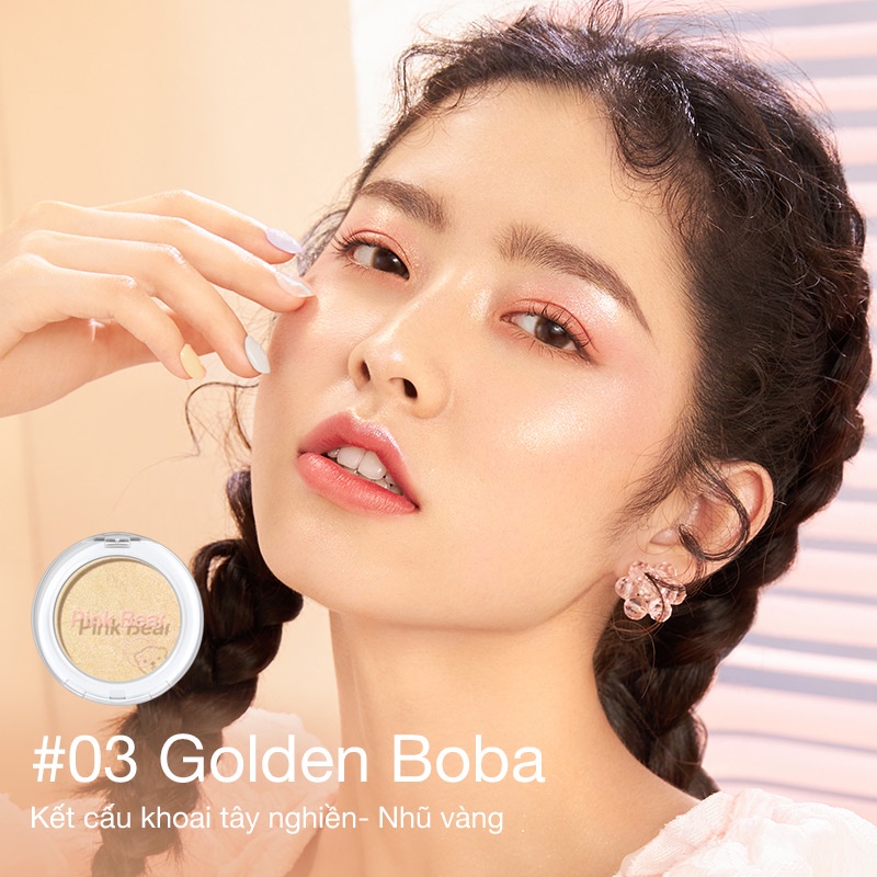 Phấn Bắt Sáng Highlight Pink Bear Afternoon Trang Điểm Tiện Dụng 4 Màu 4.6g | BigBuy360 - bigbuy360.vn