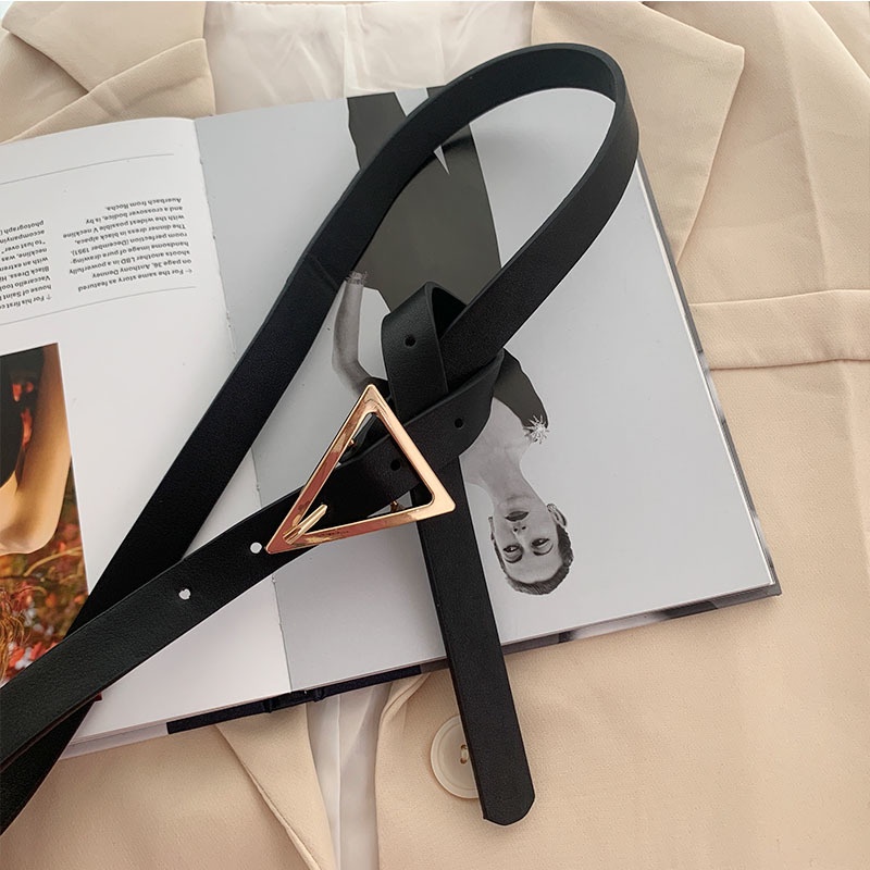Thắt Lưng Đa Năng Đơn Giản Thiết Kế Khóa Tam Giác Thời Trang Hàn Quốc Mới