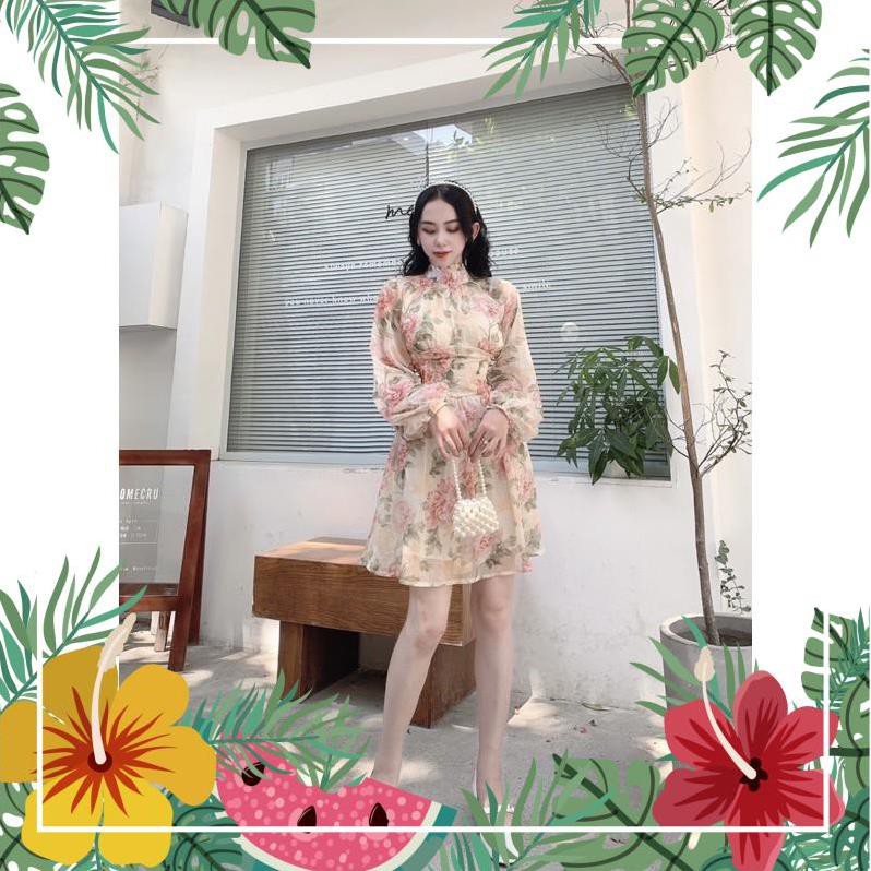 [SALE_50%] VÁY HOA HỞ LƯNG TIỂU THƯ - CHẤT LIỆU VOAN TƠ NHẬP KHẨU - MÀU HOA PASTEL - [THIẾT KẾ] [FLASHSALE] | BigBuy360 - bigbuy360.vn