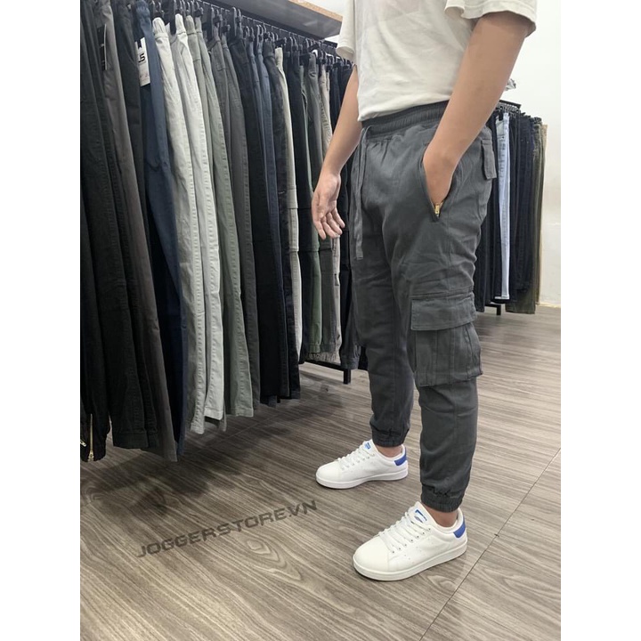 Quần Dài KaKi Nam Túi Hộp Jogger Nam Nữ Vải KaKi Gian Mềm Mịn Hải Triều HT0116
