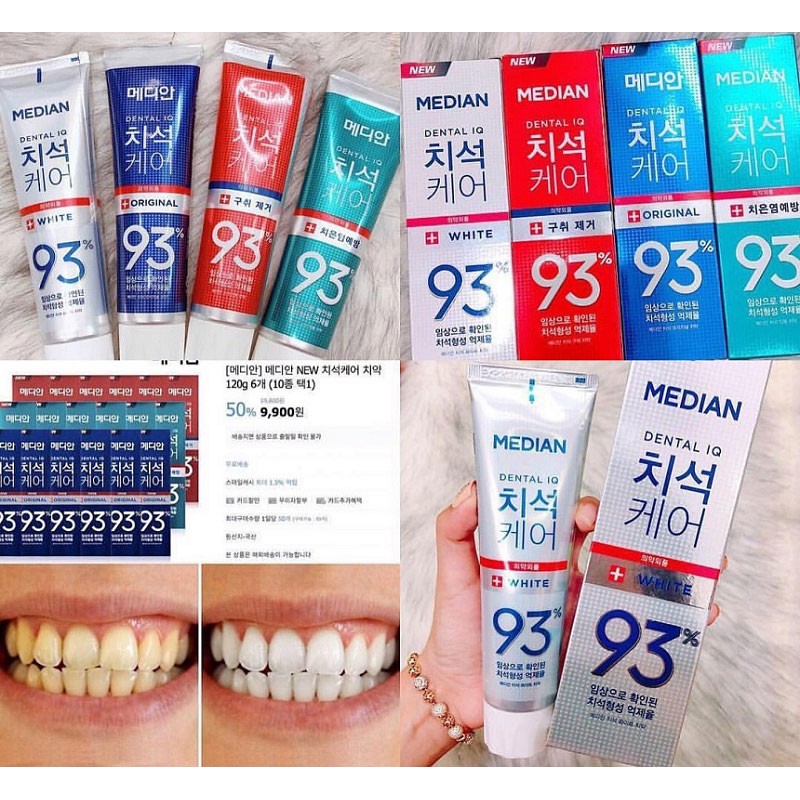 ( Sẵn ) Kem đánh răng Median 93% Toothpaste Hàn Quốc 120g