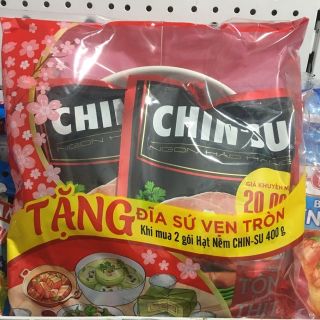 2 GÓI HẠT NÊM CHINSU 400G TẶNG ĐĨA SỨ
