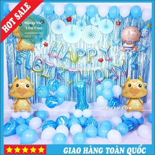 Trang Trí Sinh Nhật Cho Bé Trai Tuổi Trâu, Bóng Sinh Nhật Trâu Vàng, Bóng Happy Birthday, Tiệc Thôi Nôi [HOT SALE]