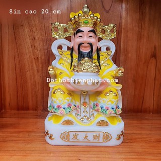 Ông thần tiền đá 8in cao 20 cm màu vàng hàng đẹp
