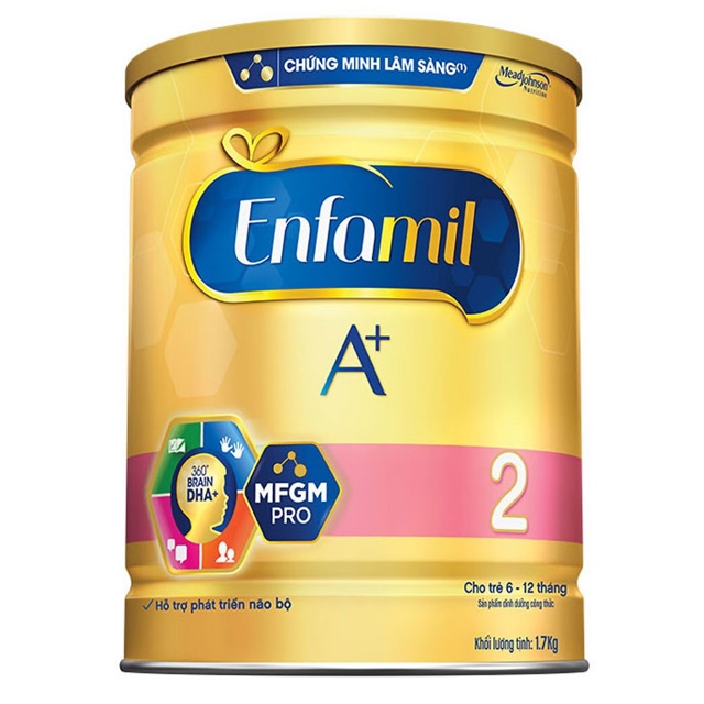 Sữa bột Enfamil A+ 2 - lon thiếc 1.7kg