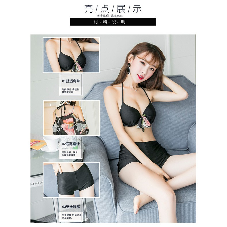 Tại Chỗ Chất Lượng Tốt Ba Mảnh Áo Tắm Polyester Sexy Nước Mắt Xử Lý Tấm Thép Tắm Suối Nước Nóng