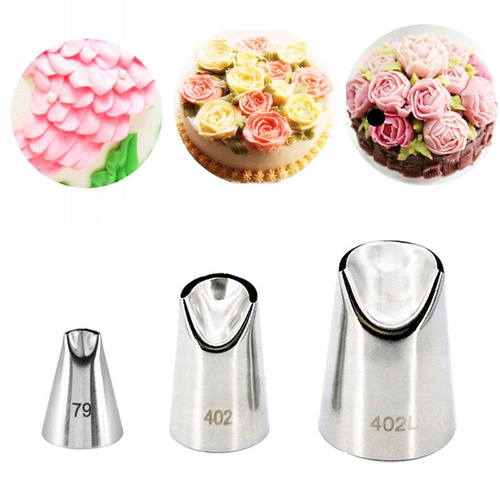 LONTIME Set 3 Đuôi Bắt Bông Kem Tạo Hình Hoa Hồng Trang Trí Bánh