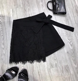 Chân váy vạt chéo pha ren VNXK