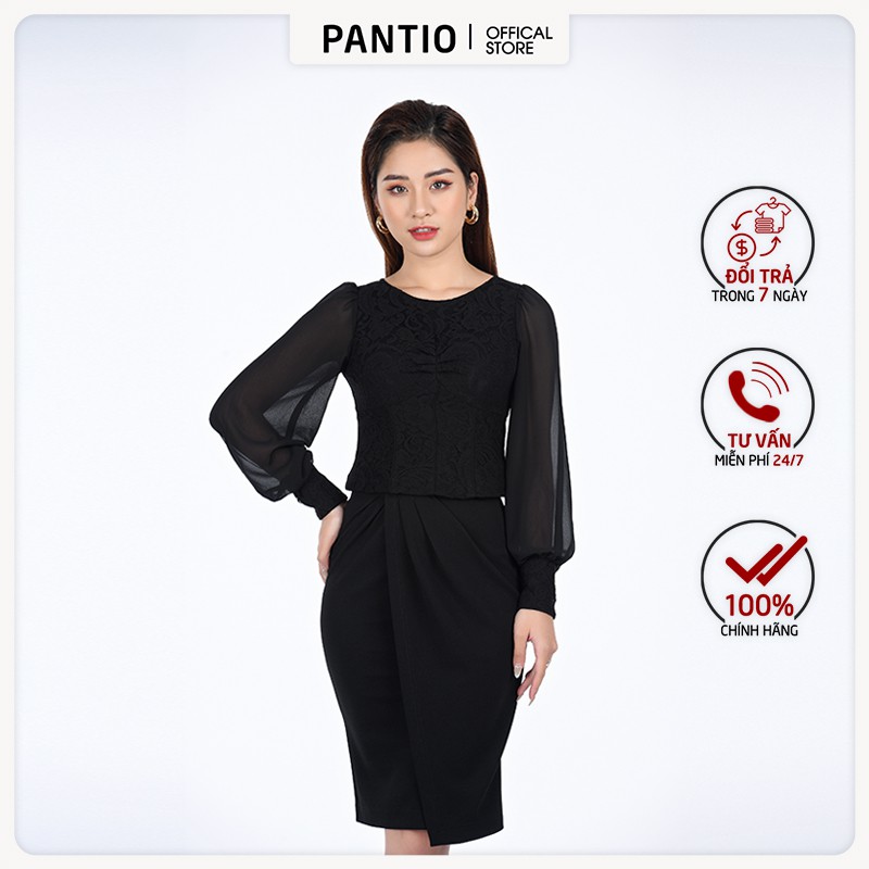 Áo sơ mi nữ dài tay họa tiết hoa đen BAS92354 - PANTIO