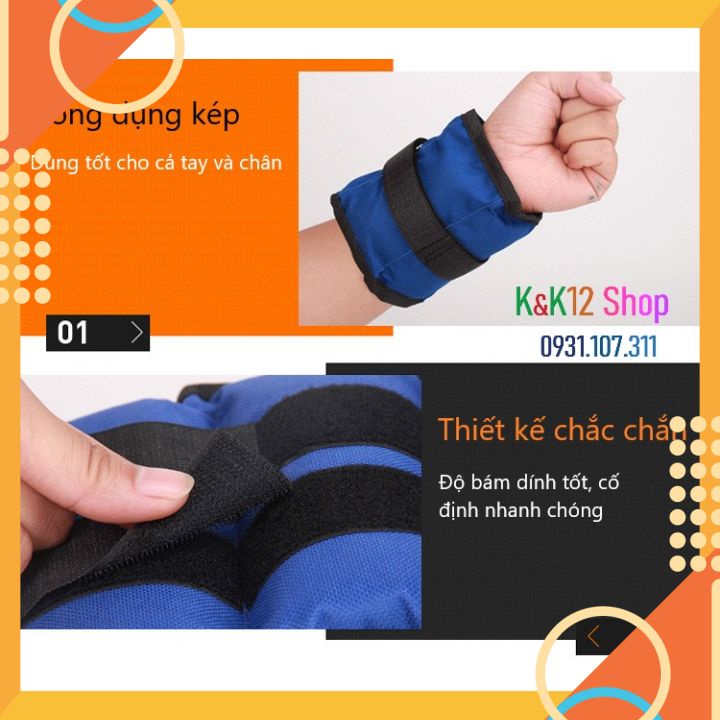 Tạ cát đeo tay. Tạ cát đeo chân tiện lợi. Dụng cụ thể thao hỗ trợ tập luyện chạy bộ, hít xà, giúp giảm mỡ giữ dáng.
