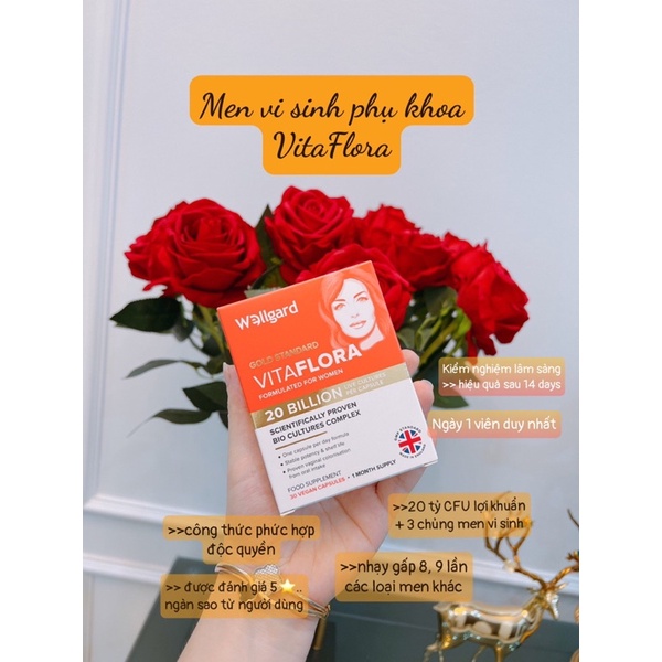 Men vi sinh phụ khoa Vitaflora 20 tỷ CFU lợi khuẩn - UK
