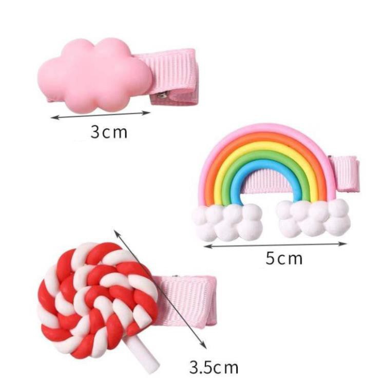 Set 3 kẹp tóc cho bé gái siêu cute xinh xắn dễ thương phong cách Hàn Quốc KT06